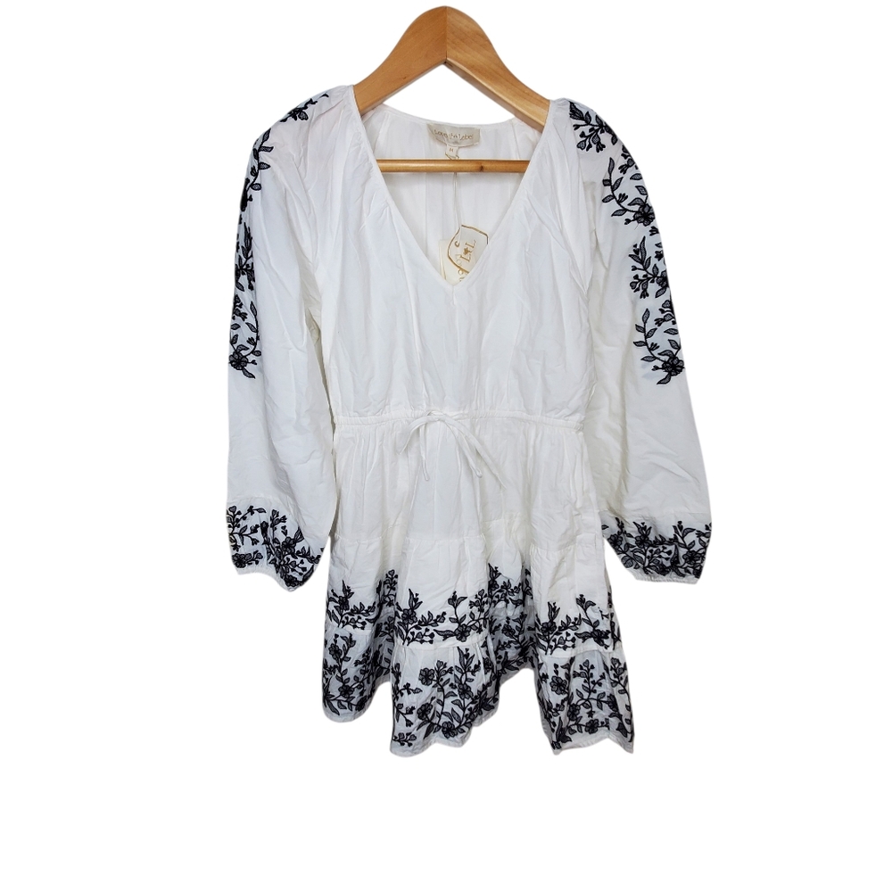 Love The Label Sayuri Cotton Embroidered White Mini Medium Dress Feminine Boho - Picture 3 of 9